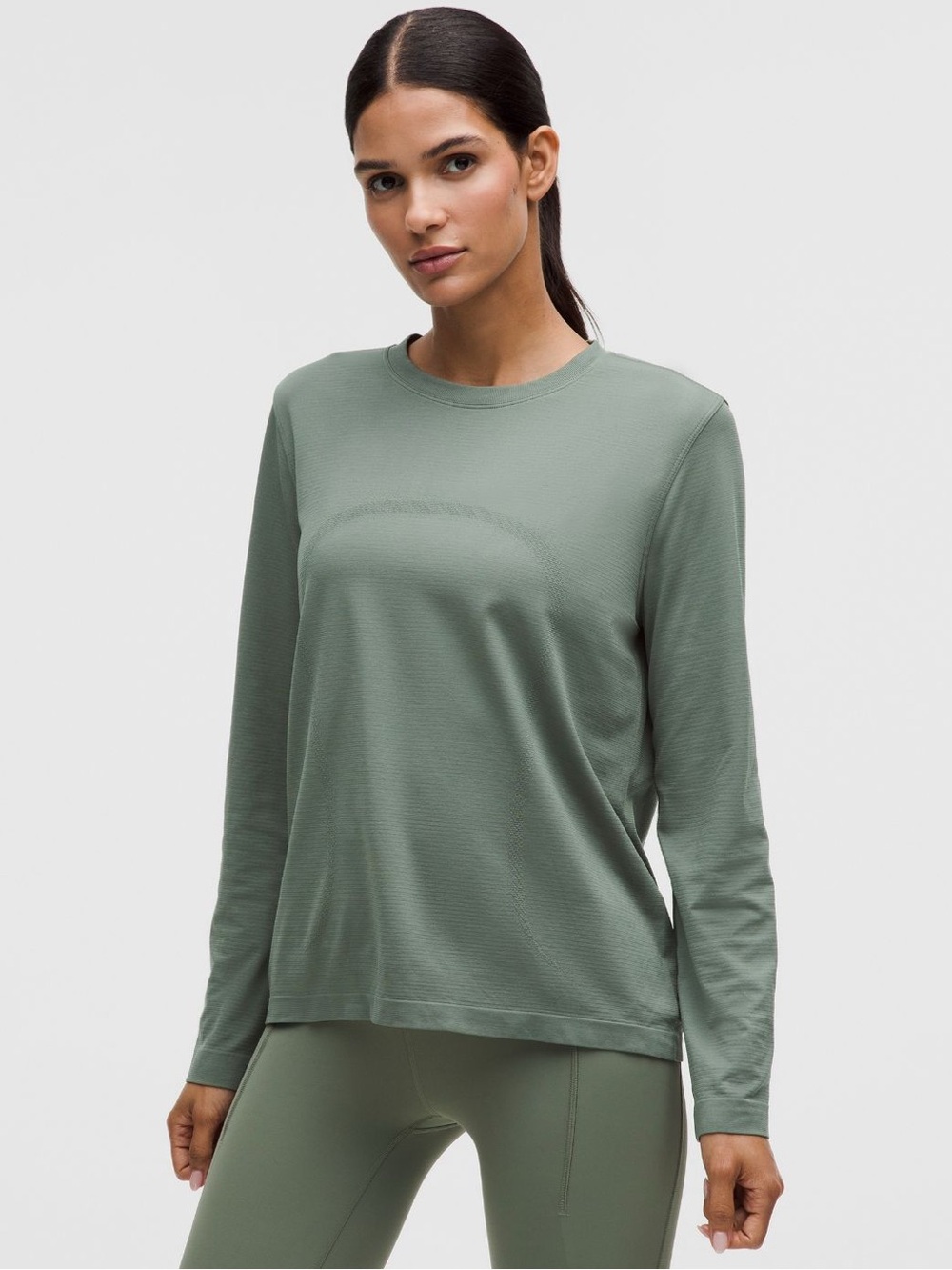 lululemon athletica Swifly Relaxed Long-Sleeve Crew Top in Wilow green